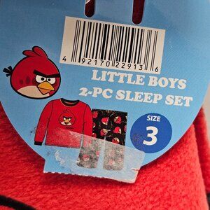 New little Boys Girls Angry Birds Pjs Pajama 2pc Set Top Bottom Flannel 3